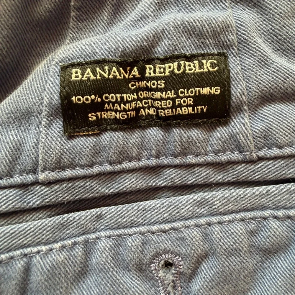 Banana Republic Mens Blue Chino Shorts 100% Cotton Size 34 Flat Front Casual